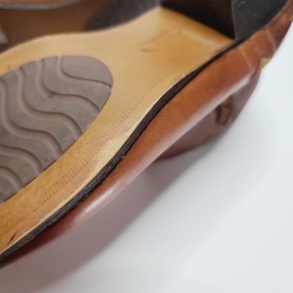 Clarks Maypearl Fawn Leather Light Brown Ankle Western Boot - Picture 13 of 16